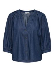 JDY Bluzka "Kai" w kolorze granatowym rozmiar: XL. Niebieskie bluzki JDY, xl, bez wzorów, z bawełny, bez kołnierzyka, bez ramiączek. Za 134.95 zł.
