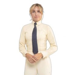 Damska koszula jeździecka z długim rękawem Premier Equine Tessa. Białe koszule PREMIER EQUINE, bez wzorów, z materiału, eleganckie, bez kołnierzyka, bez ramiączek. Za 354.00 zł.