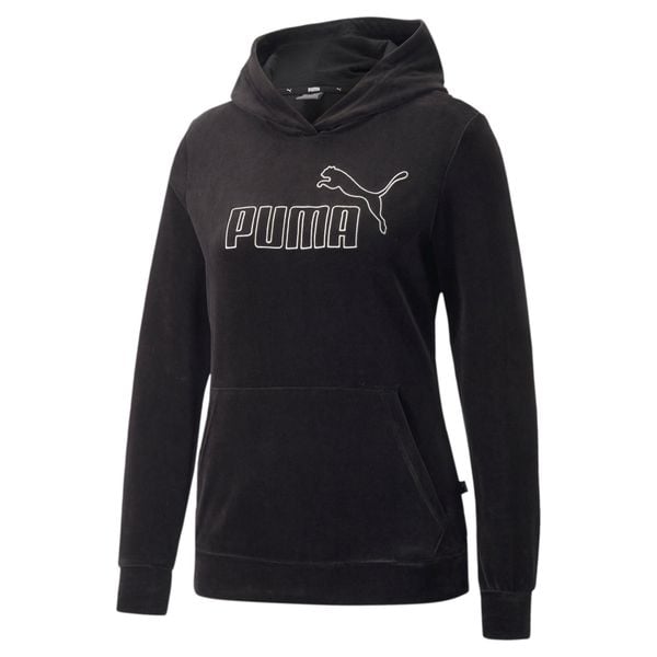 Puma Bluza Ess+ Velour 67000801. Czarne bluzy Puma, xs, bez wzorów, z dresówki, z kapturem. Za 125.47 zł.