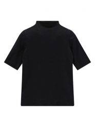 Jeanne Baret Koszulka "Navarino" w kolorze czarnym rozmiar: 44. Czarne bluzki Jeanne Baret, bez wzorów, z wełny, bez kołnierzyka, bez ramiączek. Za 224.52 zł.