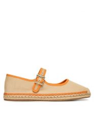 Tommy Hilfiger Espadryle Buckle Maryjane Espadrille FW0FW09239 Beżowy. Brązowe espadryle TOMMY HILFIGER, bez wzorów, z materiału, bez obcasa, bez zapięcia. Za 329.99 zł.