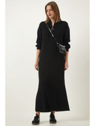 Happiness Istanbul Sukienka dzianinowa w kolorze czarnym rozmiar: onesize. Czarne sukienki Happiness Istanbul, na co dzień, bez wzorów, z dzianiny, bez kołnierzyka, bez ramiączek, midi, proste. Za 125.85 zł.