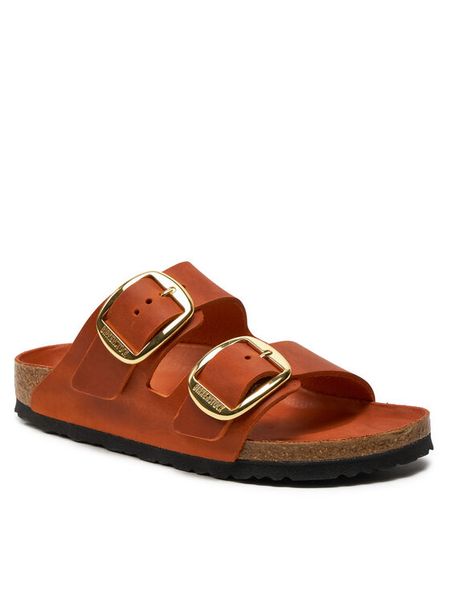 Birkenstock Klapki Arizona 1026661 Pomarańczowy. Brązowe klapki Birkenstock, bez wzorów, ze skóry, bez obcasa. Za 679.99 zł.