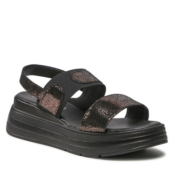 Sandały Lasocki. Czarne sandały Lasocki, bez wzorów, bez obcasa, na koturnie, bez zapięcia. Za 179.99 zł.