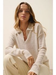 Just Cashmere Kaszmirowy sweter "Éoliane" w kolorze kremowym rozmiar: L. Brązowe swetry Just Cashmere, l, bez wzorów, z kaszmiru, bez ramiączek. Za 300.78 zł.