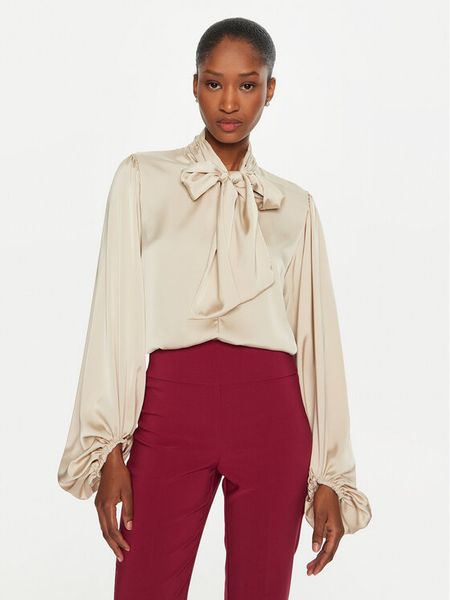 Rinascimento Bluzka CFC0121009003 Brązowy Regular Fit. Brązowe bluzki Rinascimento, l, bez wzorów, z syntetyku, bez kołnierzyka, bez ramiączek. Za 209.99 zł.