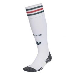 Getry wyjazdowe Meksyk 26. Białe legginsy sportowe Adidas, bez wzorów, z bawełny, do piłki nożnej. Za 79.95 zł.