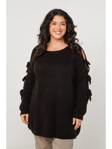 Curvy Lady Sweter w kolorze czarnym rozmiar: 40/42. Czarne swetry Curvy Lady, bez wzorów, bez ramiączek. Za 129.95 zł.