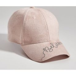 Czapka z daszkiem z zamszu ekologicznego - Różowy. Czapki Mohito. Za 39.99 zł.