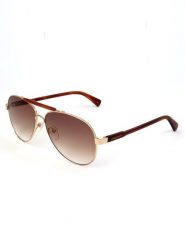 Longchamp Damskie okulary przeciwsłoneczne w kolorze złoto-jasnobrązowym rozmiar: 61. Brązowe okulary przeciwsłoneczne Longchamp, bez wzorów, z tworzywa sztucznego. Za 244.95 zł.