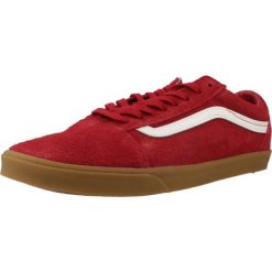 Tenisówki Vans Model Old Skool Lowpro Kolor Czerwony. Czerwone trampki Vans, bez wzorów, ze skóry, bez zapięcia. Za 273.99 zł.
