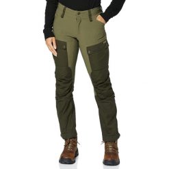 Spodnie turystyczne damskie Fjallraven Keb. Zielone spodnie sportowe Fjällräven, bez wzorów, z elastanu, trekkingowe. Za 731.85 zł.
