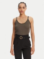 Morgan Top 251-DIDOA Zielony Slim Fit. Zielone topy Morgan, xl, bez wzorów, z wiskozy, bez kołnierzyka, bez ramiączek. Za 99.99 zł.