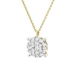 Naszyjnik z żółtego złota z brylantami - 0,25 ct - próba 585. Żółte naszyjniki Apart, z brylantem, złote. W wyprzedaży za 2,933.00 zł.