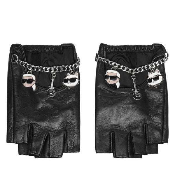 Rękawiczki KARL LAGERFELD. Czarne rękawiczki KARL LAGERFELD, bez wzorów. Za 549.99 zł.