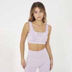 Sportowy crop top treningowy MADDY. Czerwone bielizna sportowa LEGEA, m, bez wzorów, z elastanu. W wyprzedaży za 90.50 zł.