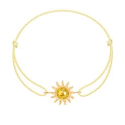 Bransoletka z pozłacaną zawieszką Soleil na grubym złotym sznurku premium. Żółte bransoletki Lilou, pozłacane. Za 208.00 zł.