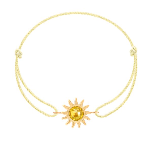 Bransoletka z pozłacaną zawieszką Soleil na grubym złotym sznurku premium. Żółte bransoletki Lilou, pozłacane. Za 208.00 zł.