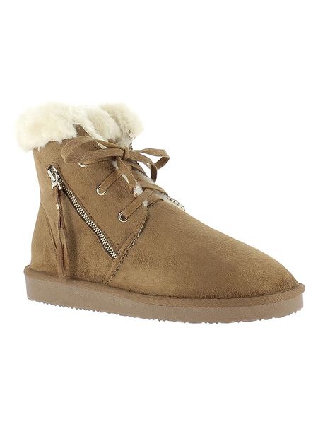 ISLAND BOOT Botki zimowe "Celeste" w kolorze jasnobrązowym rozmiar: 37. Brązowe botki Island Boot, na zimę, bez wzorów, z materiału, bez obcasa, bez zapięcia. Za 123.25 zł.