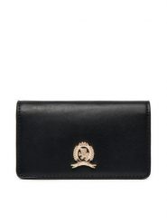 Tommy Hilfiger Duży Portfel Damski Luxe Leather Med Flap AW0AW16576 Czarny. Czarne portfele TOMMY HILFIGER, bez wzorów, ze skóry. Za 259.99 zł.