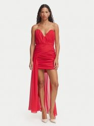 Bardot Sukienka koktajlowa Remalia 60555DB Czerwony Slim Fit. Czerwone sukienki Bardot, bez wzorów, z syntetyku, wizytowe, bez kołnierzyka, bez ramiączek. Za 839.99 zł.