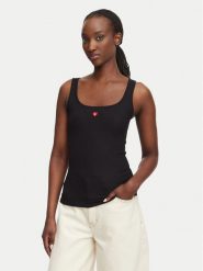 HUGO Top Heart 50566824 Czarny Regular Fit. Czarne topy Hugo, s, bez wzorów, bez kołnierzyka, bez ramiączek. Za 169.99 zł.