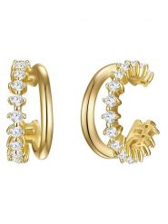 Lulu & Jane Pozłacana nausznica z cyrkoniami rozmiar: onesize. Żółte kolczyki Lulu & Jane, z cyrkonią, pozłacane. Za 43.99 zł.