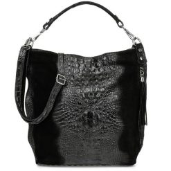 Shopperka skórzana BELTIMORE W10 czarna. Czarne shopper bez wzorów, ze skóry, bez dodatków. Za 494.99 zł.