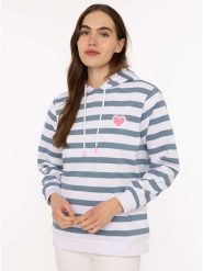 Zwillingsherz Bluza w kolorze niebiesko-białym rozmiar: L/XL. Białe bluzy Zwillingsherz, l, bez wzorów, z kapturem. Za 210.81 zł.
