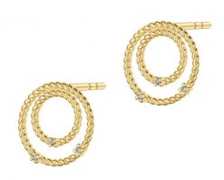 Kolczyki z żółtego złota z brylantami - koła - 0,03 ct - próba 585. Żółte kolczyki Apart, z brylantem, złote. Za 2,890.00 zł.