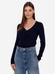 United Colors Of Benetton Sweter 1091D4625 Granatowy Regular Fit. Niebieskie swetry United Colors of Benetton, s, bez wzorów, z bawełny, bez ramiączek. Za 119.99 zł.