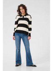 Kaffe Koszulka polo w kolorze kremowo-czarnym rozmiar: L. Brązowe bluzki Kaffe, l, bez wzorów, bez kołnierzyka, bez ramiączek. Za 126.75 zł.