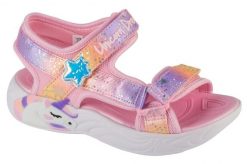 Sandały SKECHERS 302682L Rose. Czerwone sandały Skechers, bez wzorów, z materiału, bez obcasa, bez zapięcia. Za 207.99 zł.