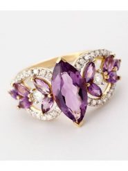 DIAMOND & CO Złoty pierścionek "Vénus" z diamentami rozmiar: 52. Żółte pierścionki Diamond & Co, z ametystem, złote. Za 2,662.95 zł.