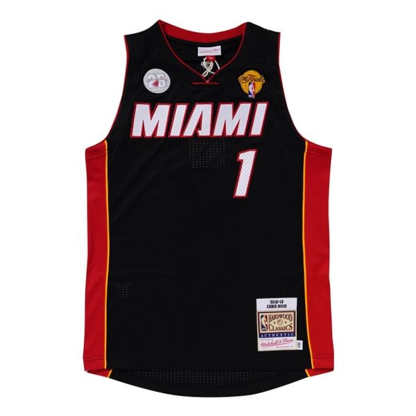 Koszulka Miami Heat Authentic Chris Bosh Road Finals 2012/13. Czarne bluzki Mitchell & Ness, bez wzorów, z jersey, sportowe, bez kołnierzyka, bez ramiączek. Za 1,294.00 zł.