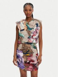 Just Cavalli Sukienka koktajlowa 78PAOE01 Kolorowy Slim Fit. Sukienki Just Cavalli, xs, bez wzorów, z bawełny, wizytowe, bez kołnierzyka, bez ramiączek. Za 679.99 zł.