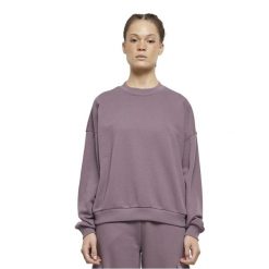 Bluza Damska Frotte Z Okrągłym Dekoltem Oversize. Fioletowe bluzy Urban Classics, xl, bez wzorów, bez kaptura. Za 131.99 zł.