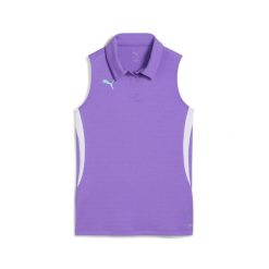 Damska koszulka polo Individual do padla PUMA Purple Glimmer Aquatic White Green. Białe koszulki polo Puma, l, bez wzorów, bez kołnierzyka, bez ramiączek. Za 199.00 zł.