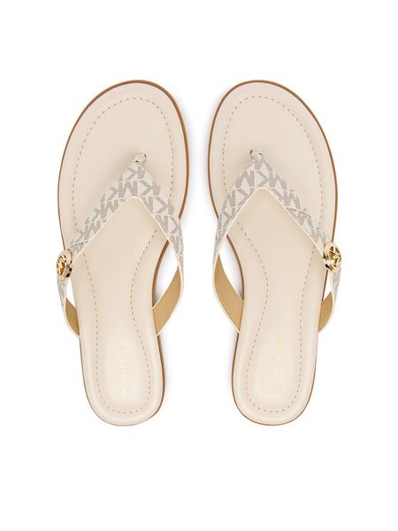 MICHAEL Michael Kors Japonki Ering Thong 40S6ERFS1B Écru. Białe klapki MICHAEL Michael Kors, bez wzorów, ze skóry, bez obcasa. Za 309.99 zł.