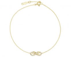 Złota bransoletka z cyrkoniami - nieskończoność. Żółte bransoletki Apart, z cyrkonią, złote. Za 1,459.00 zł.