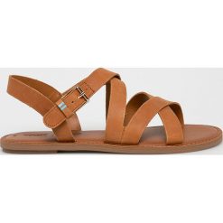 Toms - Sandały. Żółte sandały Toms, bez wzorów, z gumy, bez obcasa, bez zapięcia. W wyprzedaży za 239.90 zł.