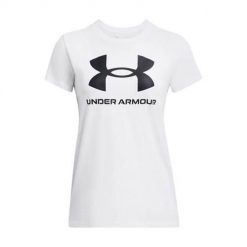 Koszulka sportowa damska Under Armour Sportstyle Logo. Białe koszulki sportowe Under Armour, bez wzorów, bez ramiączek. Za 213.00 zł.