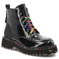 Czarne Trapery Artiker Modne Buty Damskie. Czarne botki Artiker, na zimę, bez wzorów, z jeansu, bez obcasa, na platformie, bez zapięcia. Za 305.99 zł.