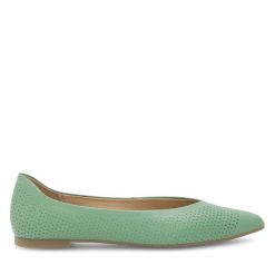 Baleriny Lasocki. Zielone baleriny Lasocki, bez wzorów, bez obcasa. Za 159.99 zł.