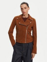 Serge Pariente Kurtka skórzana Oxford Vs Brązowy Slim Fit. Brązowe kurtki Serge Pariente, m, bez wzorów, ze skóry, bez kaptura. Za 849.99 zł.