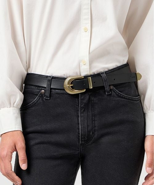 DAMSKI PASEK WRANGLER WESTERN SUN BELT BLACK 112365347. Czarne paski Wrangler, bez wzorów. Za 109.99 zł.