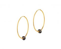 Złote kolczyki szarnir z onyksem syntetycznym - koła, 22 mm. Żółte kolczyki Apart, z onyksem, złote. Za 299.00 zł.