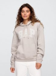 GAP Bluza w kolorze szaro-beżowym rozmiar: M. Brązowe bluzy GAP, m, bez wzorów, z kapturem. Za 140.86 zł.