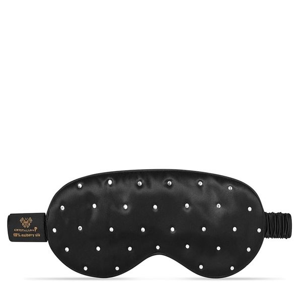 Crystallove CRYSTALLOVE Opaska na oczy z jedwabiu z kryształkami – black Płatki pod oczy 1 ct. Kremy pod oczy Crystallove. Za 111.75 zł.