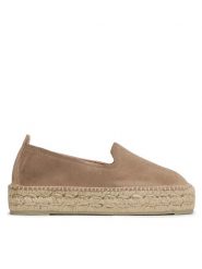 Manebi Espadryle Double Sole Espadrilles W 1.9 D0 Beżowy. Brązowe espadryle Manebi, bez wzorów, ze skóry, bez obcasa, bez zapięcia. Za 399.99 zł.